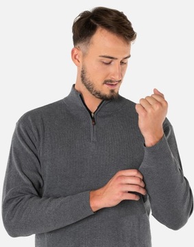 Duży Sweter Męski Półgolf Rozsuwany Golf 190-3 5XL