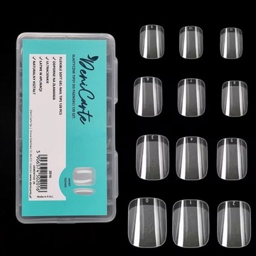 TIPSY FLEXIBLE BEZBARWNE 120 SZTUK KRÓTKIE KWADRATOWE SHORT SQUARE