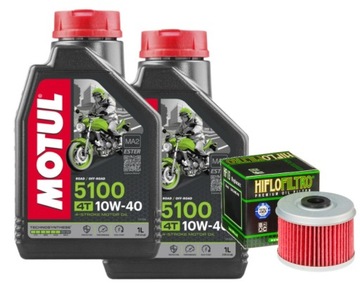 HF113 ZESTAW OLEJ MOTUL 5100 10W40 2L FILTR HONDA XL125 Varadero 01-12