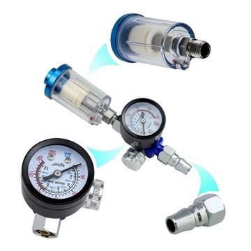 Прозрачный воздушный фильтр, 1/4 дюймовой резьбы, 0-140 фунтов на квадратный дюйм