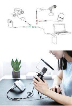 АУДИО РАЗДЕЛИТЕЛЬ КАБЕЛЬ МИНИ-ДЖЕК 3,5 мм AUX МИКРОФОН + НАУШНИКИ