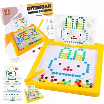 Tablica Magnetyczna dla Dzieci Montessori MagPad Klocki Magnetyczne + Pisak
