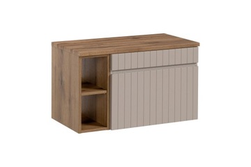 Szafka Łazienkowa Podwieszana z Grubym Blatem Szuflada Półki Kaszmir 80 cm