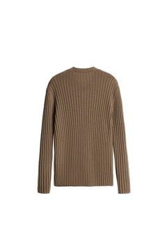 ZARA ORIGINS SWETER V WEŁNA LUX PRĄŻKI NORKOWY L