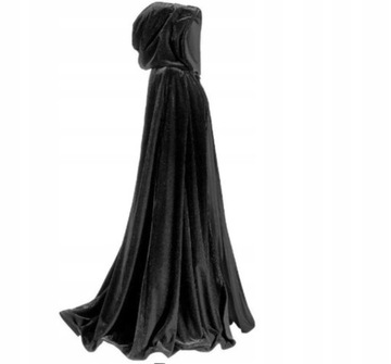 WELUROWA PELERYNA WAMPIRA CZARODZIEJA STRÓJ HALLOWEEN KARNAWAŁ 140 CM