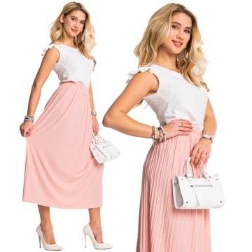 Elegancka Zjawiskowa Zwiewna SPÓDNICA Plisowana