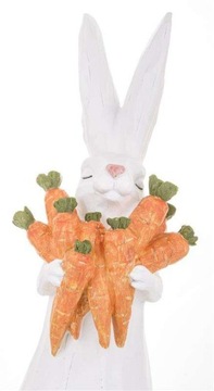 Figurka wielkanocna Królik z marchewkami stojący