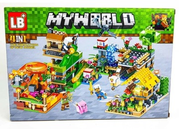 Klocki minecraft my world LB 860 wioska farma tor kulkowy