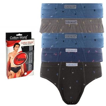 5x Slipy Majtki Męskie COTTON WORLD rozmiar XXL