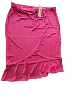 Kim&Co spódnica midi różowa falbana 46 48