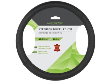 POKROWIEC NA KIEROWNICĘ M 37-39 CM SKÓRA PERFOROWA