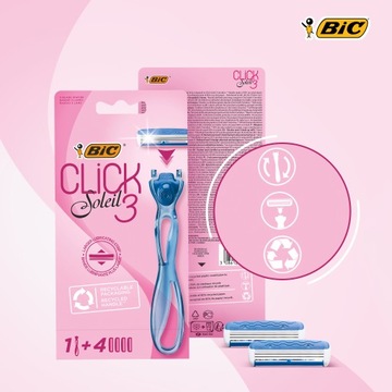 НАБОР ДЛЯ МАШИН BIC CLICK 3 SOLEIL + 12 ВСТАВОК ДЛЯ МАШИНЫ ЛЕЗВИЯ ЛЕЗВИЯ