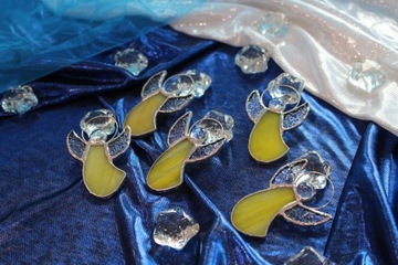 Ангелочки из витражей Тиффани НАБОР из 5 шт. Желтый