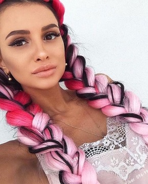 Синтетические волосы для косичек красочные косички прикреплены длинные 120