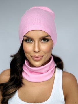 KOMPLET DAMSKI CZAPKA KOMIN WIOSNA JESIEŃ CIENKI LEKKI WYGODNY SPORT PUD RÓ