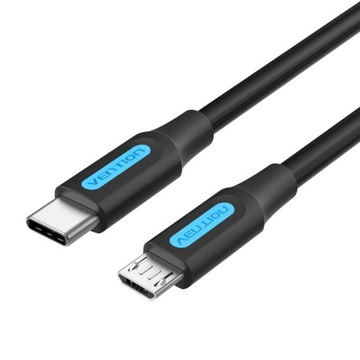 Kabel Micro-B USB 2.0 - USB-C 2A transfer / ładowanie 1m