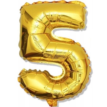 Balon foliowy cyfra 5 urodzinowy cyferka HEL 100cm