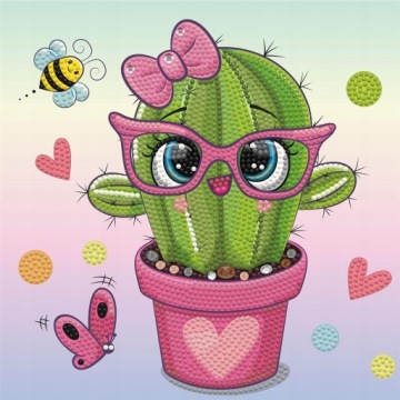 Pretty In Pink Cactus Kreativní Set pro Vylepování Relaxační obraz