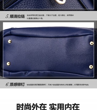 Blue Ladies Handbag Female PU Handbag Shoulder Bag