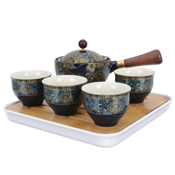 Ceramiczny zestaw do herbaty z zaparzaczem do filiżanek Kung Portable