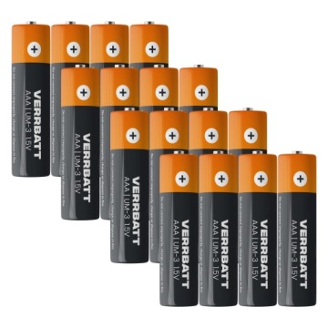 BATERIE PALUSZKI AAA CIENKIE R3 UM-4 ZESTAW 16 SZTUK