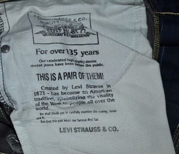 Levis 504 Straight Stretch Spodnie Jeans 33/34