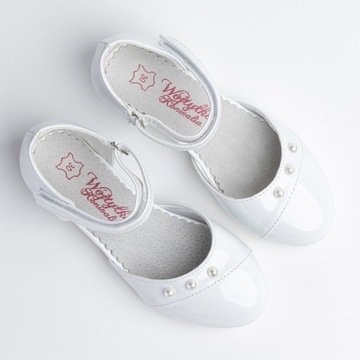 Туфли для причастия на липучке, удобная кожаная подкладка, Wojtyłko