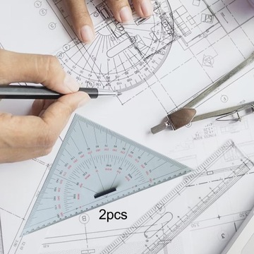 Треугольная линейка для рисования схем. Профессиональная равнобедренная линейка с крупным масштабом.