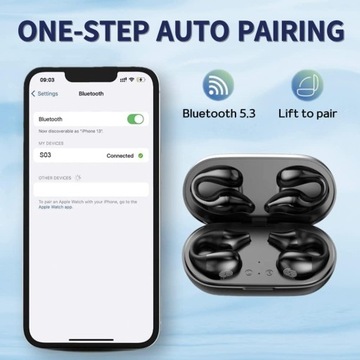 БЕСПРОВОДНЫЕ НАУШНИКИ BLUETOOTH 5.3 ДЛЯ СПОРТИВНОГО БЕГА, ЗАЖИМ ДЛЯ УШЕЙ