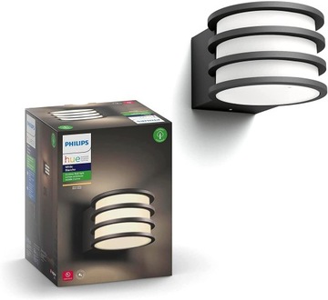 Kinkiet ogrodowy Philips biały, czarny zintegrowane źródło LED 9,5 W