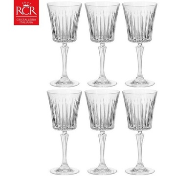 RCR TIMELESS WŁOSKIE KIELISZKI 300ML WODA KPL 6 SZT SZKŁO KRYSZTAŁOWE
