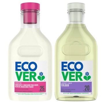 ECOVER PŁYN DO PRANIA KOLORU 1L + PŁYN ZMIĘKCZAJĄCY KWIAT JABŁONI 750ML