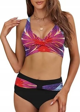 STRÓJ KĄPIELOWY BIKINI WYSOKI STAN KOLORY,3XL