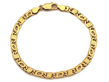 Złota gruba bransoleta 585 dla mężczyzny splot tygrysie oko r23 na prezent