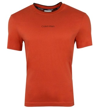 CALVIN KLEIN, t-shirt męski, ceglasty, XS