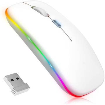 MYSZKA BEZPRZEWODOWA DO LAPTOPA KOMPUTERA BIURA PODŚWIETLANA RGB 2.4 GHz BT