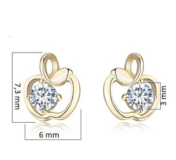 СЕРЕБРЯНЫЕ СЕРЬГИ 925 ПРОБЫ ДЛЯ ДЕВОЧКИ-ЯБЛОКА
