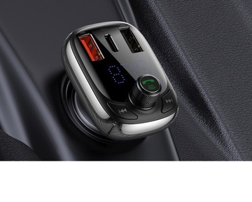 FM-ПЕРЕДАТЧИК BASEUS БЫСТРОЕ ЗАРЯДНОЕ УСТРОЙСТВО BLUETOOTH 3x USB USB-C 36 Вт PD QC 3.0