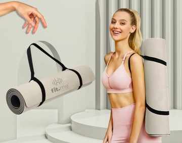 ДВУХЦВЕТНЫЙ КОВРИК ДЛЯ ЙОГИ, ПРОТИВОСКОЛЬЗЯЩИЙ, ПРОЧНЫЙ КОВРИК ДЛЯ ТРЕНИРОВОК TPE