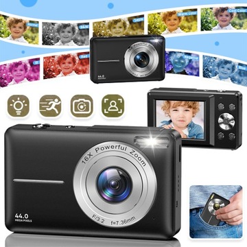 MINI KAMERA APARAT CYFROWA FOTOGRAFICZNY 1080P 44MP DLA STUDENTÓW, DZIECI
