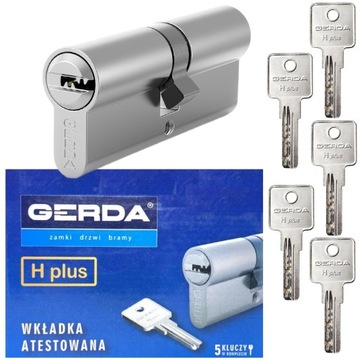 GERDA H Plus 30/30 wkładka zamka nikiel 5 kluczy