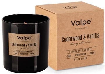 Świeca zapachowa CEDARWOOD VANILLA 8,2x8,5cm 34h VALPE