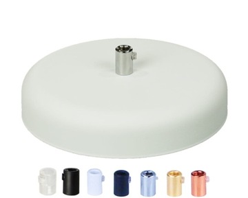 Podsufitka metalowa 1 otwór 135mm biała z chromem
