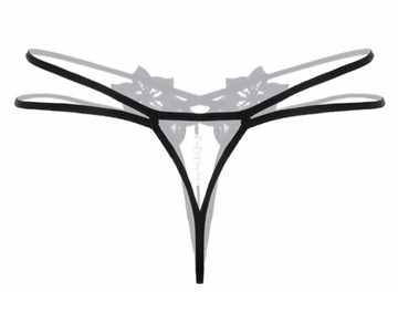 ЧЕРНЫЕ СТРИНГИ С БУСЕРАМИ СТИМУЛИРУЮТ