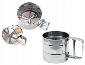 PRZESIEWACZ DO MĄKI SITKO CEDZAK KUBEK DO CIASTA