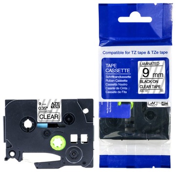 TAŚMA PASUJE DO BROTHER 9MM 8M PRZEZR. TZ AZ 121