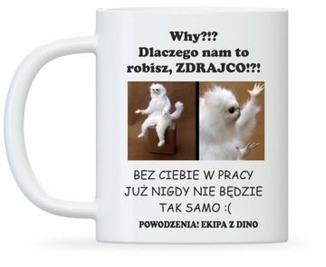 ŚMIESZNY Prezent na pożegnanie z pracy TY ZDRAJCO kubek dla kolegi koleżank