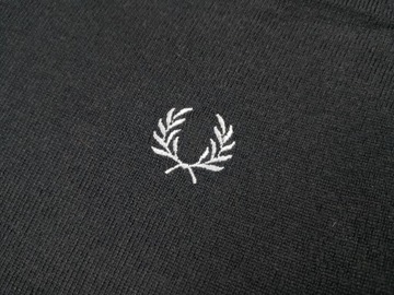 FRED PERRY MĘSKI SWETER WEŁNIANY L WEŁNA JAGNIĘCA PREMIUM UNIKAT