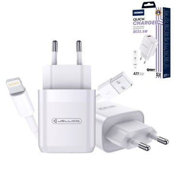SZYBKA ŁADOWARKA SIECIOWA 18W DO APPLE IPHONE PD + KABEL LIGHTNING QC 3.0