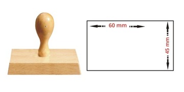 GRYF PIECZĄTKA RĘCZNA LOGO STEMPEL GRAFIKA 60x45mm